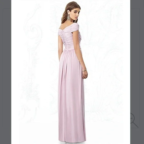 After Six 6697 Bridesmaid Dress Evening Gown Light Rose Pink Stretch Jersey 12 - Picture 3 of 11